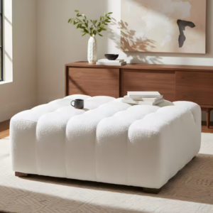 Upholstered Tufted Accent Ottoman