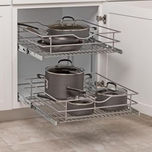 2-Tier Wire Pull Out Cabinet Organizer