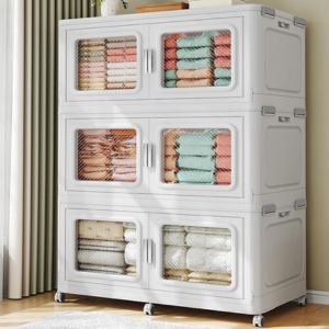 3-Pack Collapsible Stackable Storage Bins w/Lids