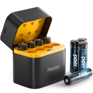 Mupoer 8-Pack Rechargeable AA Batteries w/USB-C Charger