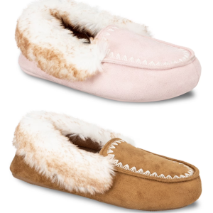 Jessica Simpson Women's Faux-Fur Moccasin Slippers