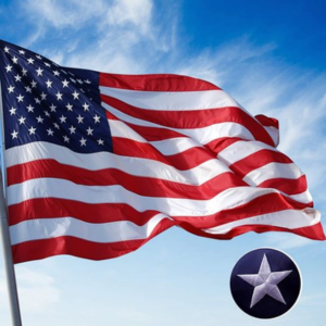 2 Pack Embroidered 5' American Flags