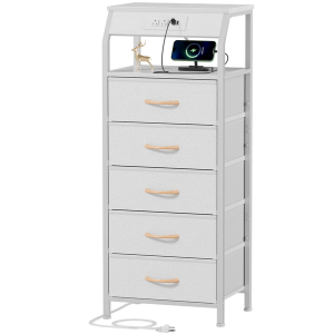 5-Drawer Tall Dresser w/Charging Station
