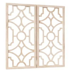 Set of 2 Wood Lattice Wall Decorative Panels