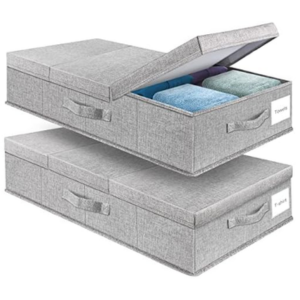 Set of 2 Foldable Under-Bed Storage Bins