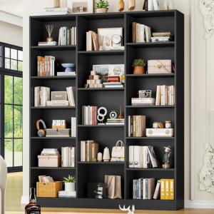6-Tier Oak Wood Bookshelf