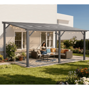 Wall Mounted 14' Aluminum Patio Pergola