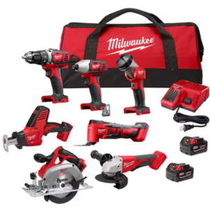 Milwaukee M18 18V Cordless 7-Tool Kit w/Batteries