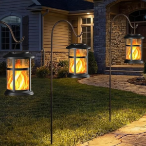 4-Pack Outdoor Flickering Solar Lanterns