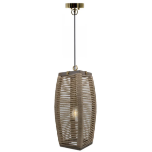 Rope Wood Hanging Lamp