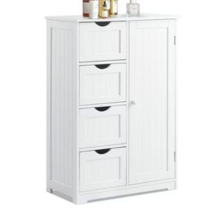 Costway 4-Drawer Wood Bathroom Storage Cabinet