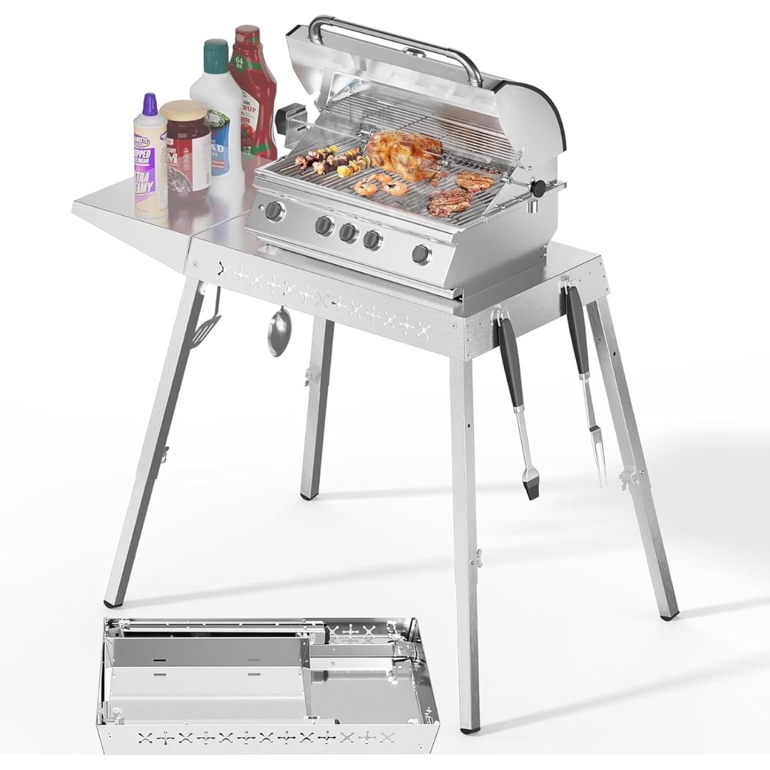 Stainless Steel Folding BBQ Grill Table