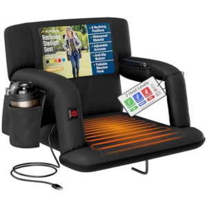 Heated 21'' Stadium Seat w/Back Support