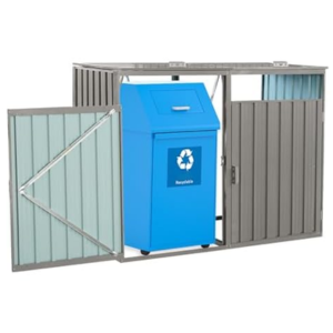 Metal 2-Door Trash Can Storage Shed