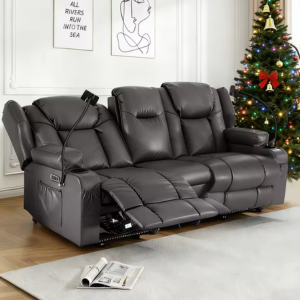 Electric Recliner Sofa w/Massage & Heat