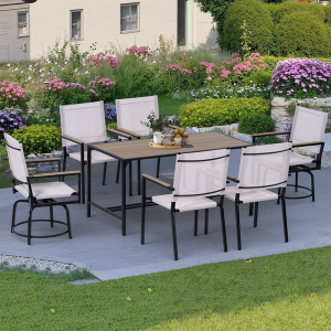 Segmart 7-Piece Outdoor Dining Set w/Swivel Chairs