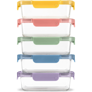 Ello 5-Pack Glass Meal Prep Containers