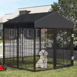 Outdoor 4' Galvanized Steel Dog Kennel