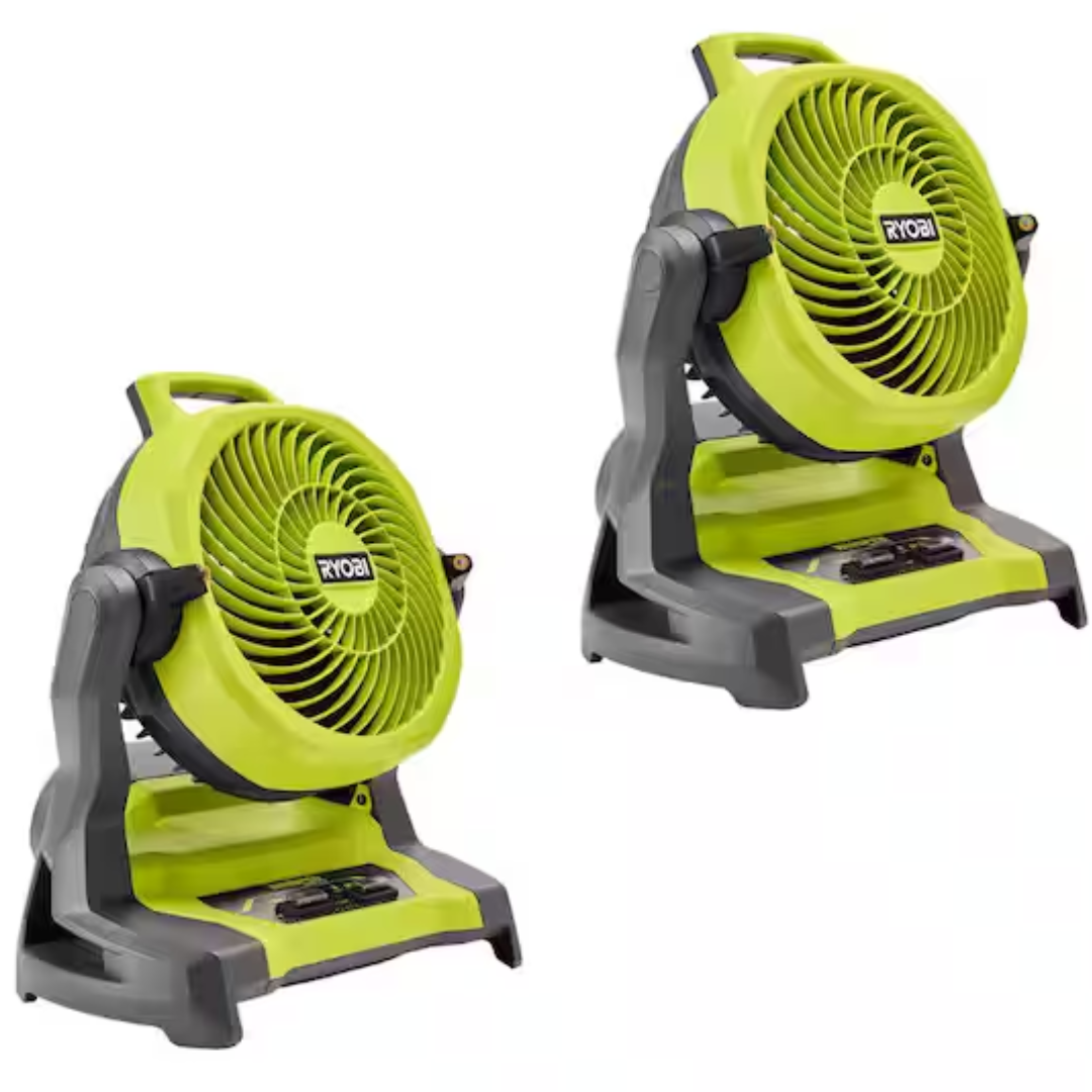 2-Pack Ryobi ONE+ 18V Cordless Misting Fan