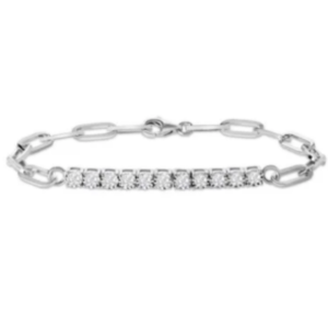1Ct Lab Grown Diamond Paperclip Link Bracelet