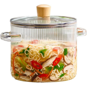 Heat Resistant 68oz Glass Cooking Pot