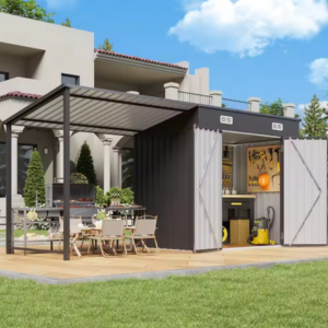 Metal 5' 2-in-1 Storage Shed Gazebo