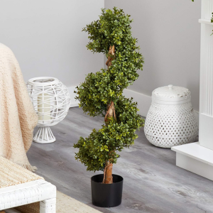 Nearly Natural 33'' Artificial Boxwood Spiral Topiary Tree