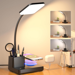 Wireless Charging LED Desk Lamp w/USB Port