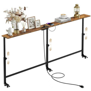 Adjustable Behind Sofa Table w/Outlet