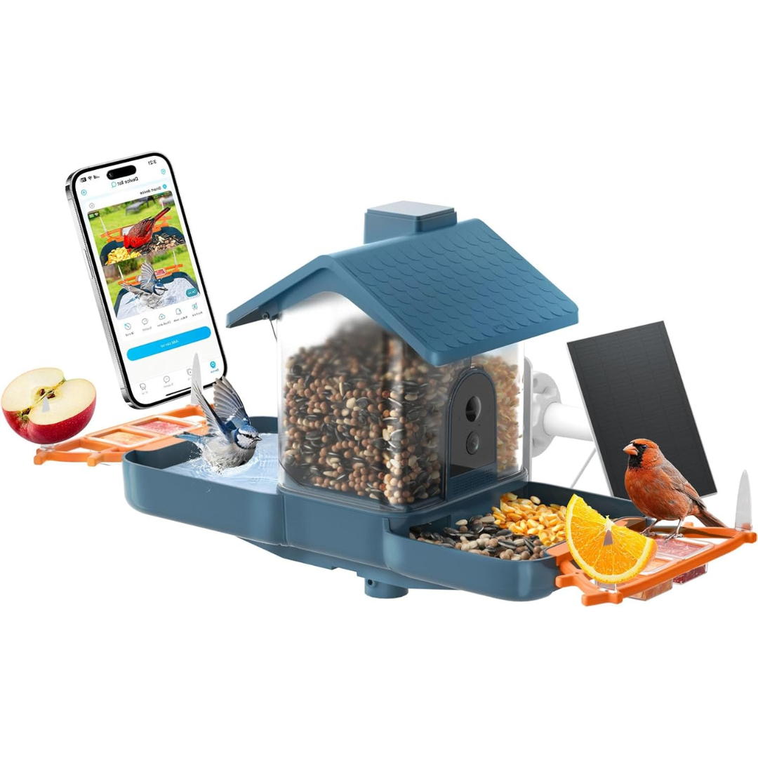 Smart AI Solar Bird Feeder w/ Camera