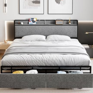 Full Size Bed Frame w/Charging Station