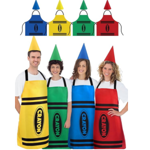 Set of 4 Crayon Apron Costume