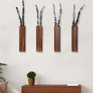 Set of 4 Wood Wall Planter