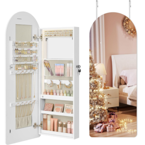 Door-Mount LED Jewelry Organizer & Mirror