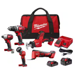 Milwaukee M18 18V Cordless 5-Tool Kit w/Batteries & Charger