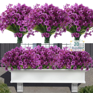 20-Bundle UV Resistant Outdoor Artificial Flowers