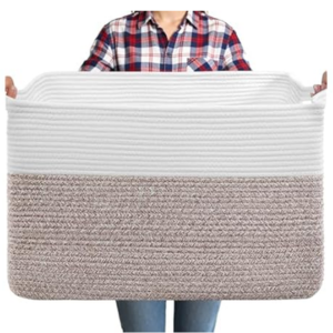 Cotton Rope 75L Foldable Laundry Hamper w/Handles
