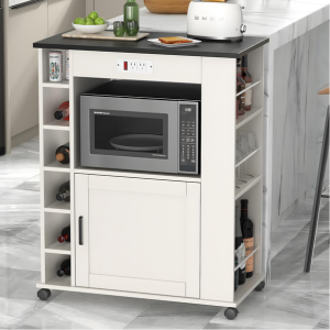 Wood Rolling Kitchen Island
