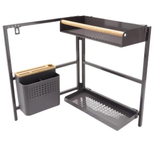 Stainless Steel 2-Tier Corner Rack Organizer