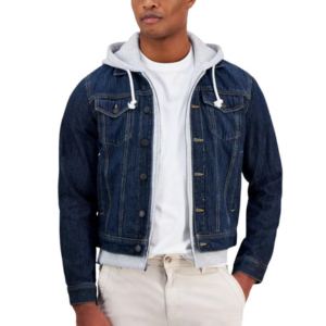 Sun + Stone Men's Trucker Hooded Denim Jacket