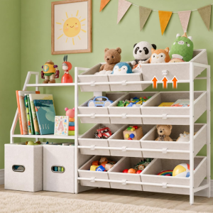12-Bin Kid's Toy Storage Organizer w/Shelf