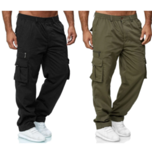 Men's Elastic-Waist Cargo Pants