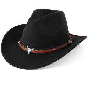 Adjustable Unisex Leather Cowboy Hat