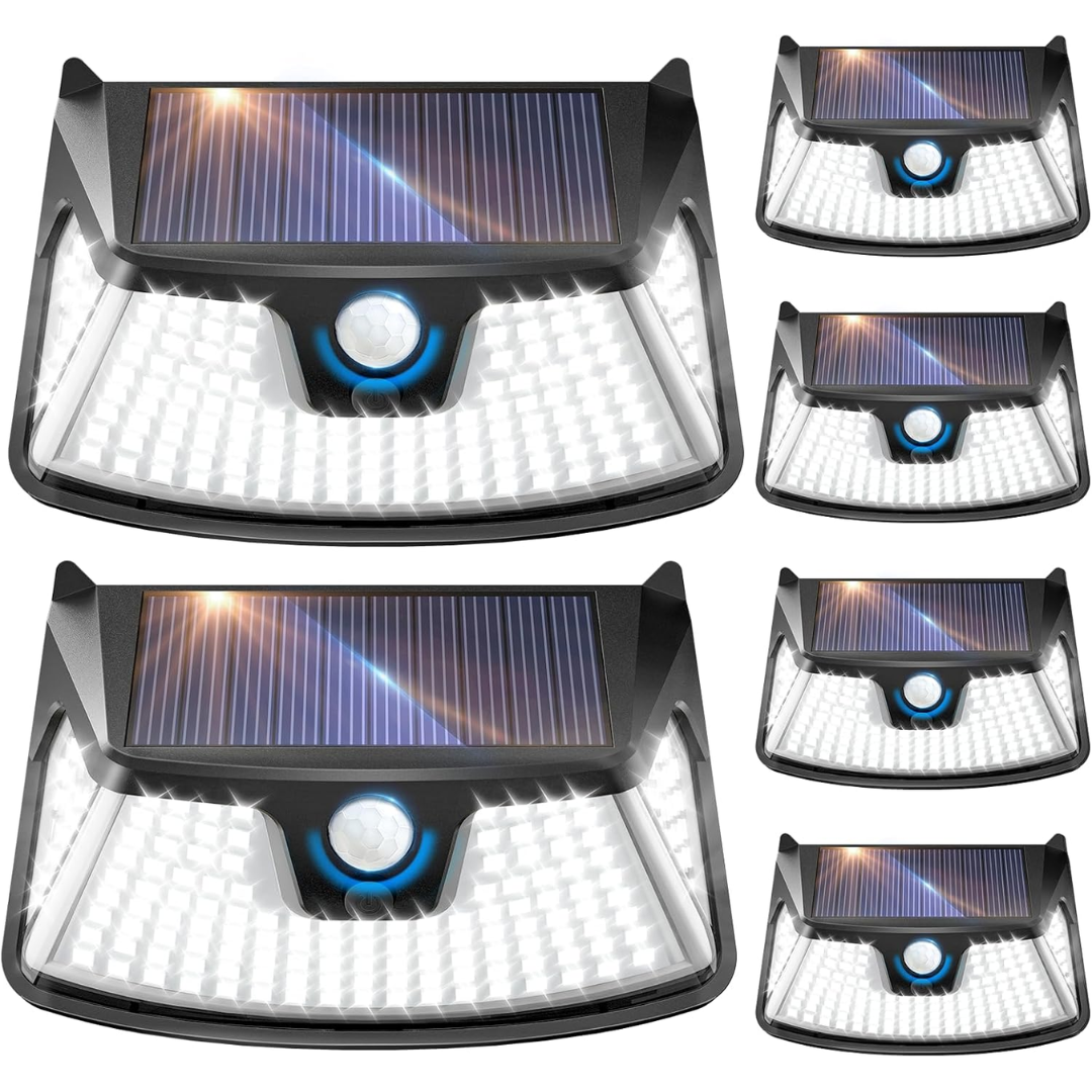 6-Pack 152-LED Solar Motion Sensor Outdoor Light