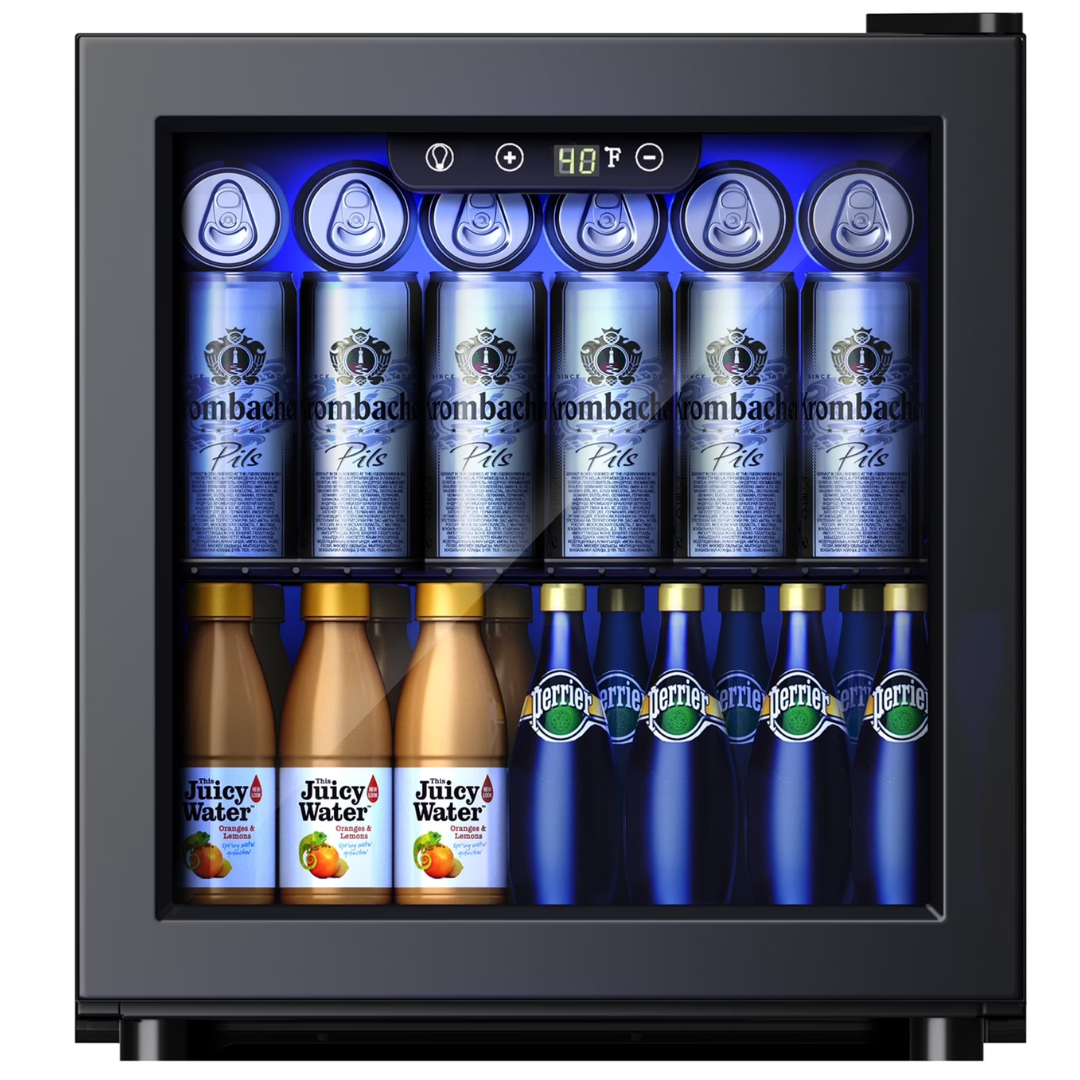 Simzlife 55-Can Mini Fridge w/ Glass Door