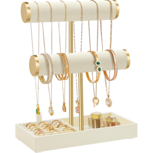 2-Tier Jewelry Display Stand w/Tray