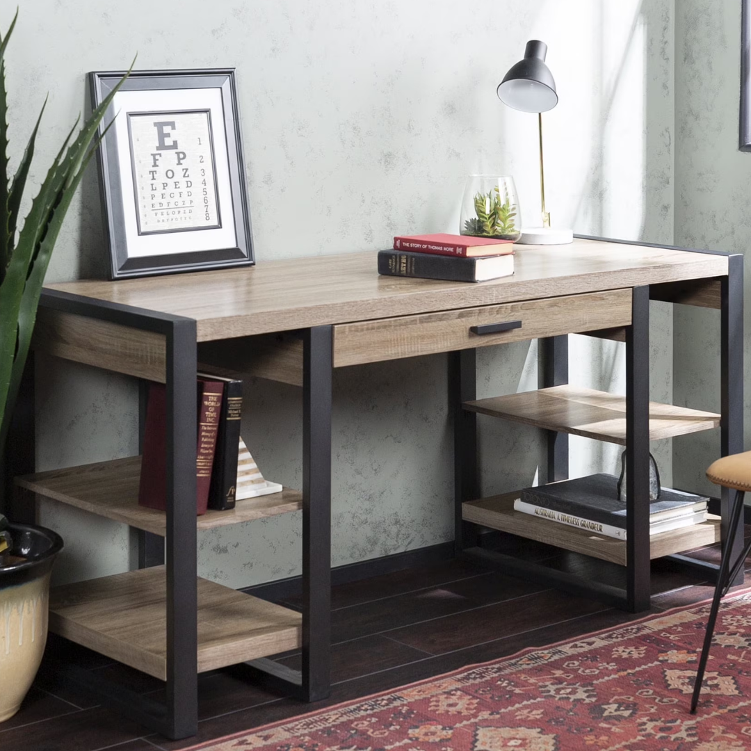 Walker Edison 4-Shelf Computer Desk w/USB Port