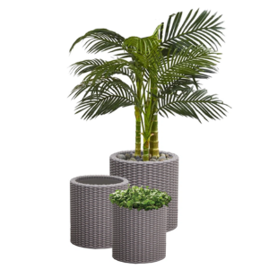 Keter Rattan 3-Piece Planter Set