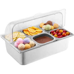 Vevor 6-Pan Stainless Steel Food Serving Tray
