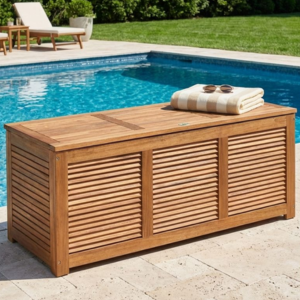 Costway Outdoor 47Gl. Acacia Wood Deck Box Bench